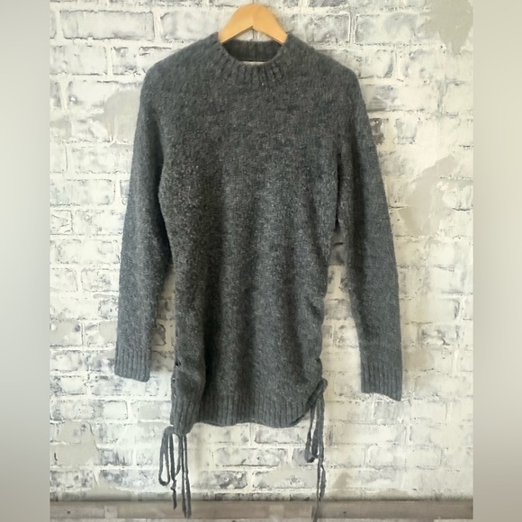 Lovers + Friends | Gray Sweater Dress Lace-up Side Ties - Picture 6 of 9